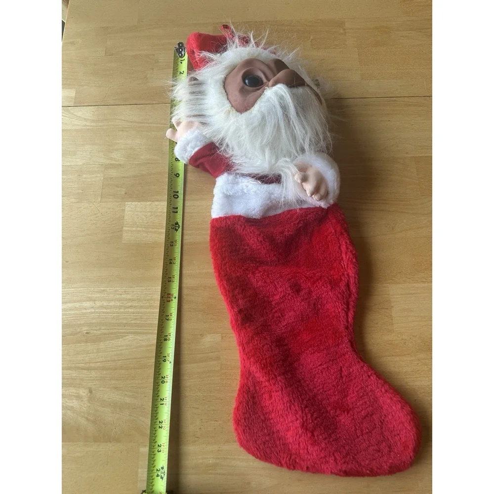 Santa Norfin Troll Doll Big Head White Beard Christmas Stocking Smithy VTG